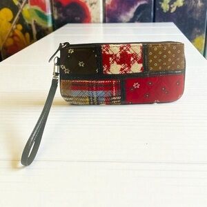 Vera Bradley RED Herringbone WRISTLET RARE RETIRED LIMITED EDITION